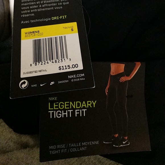 Nike Legendary Tight Fit Legging Pants Black Mesh - Picture 6 of 8